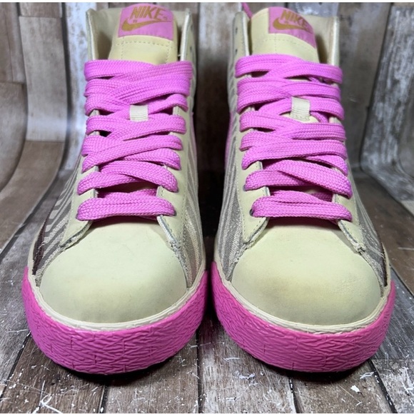 Nike Blazer Opal Rose Metallic Gold High Top Sneakers - Picture 5 of 11